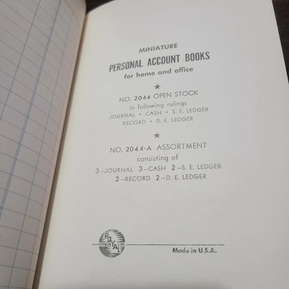 Vintage 1960s S.E.‎ Ledger Miniature Hard Cover 124 Pages + Index